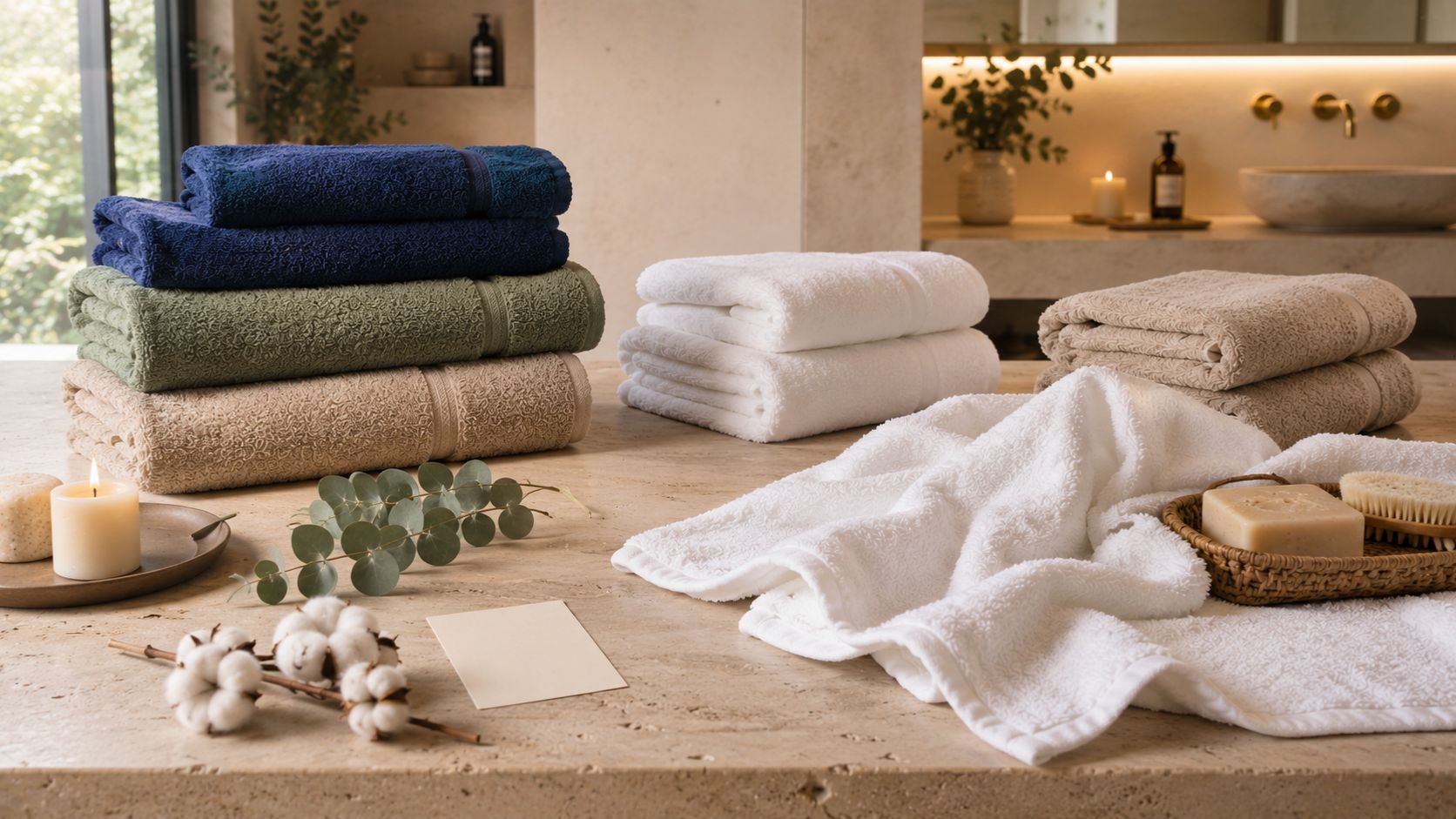 Serviettes de bain haut de gamme FLAMARDA dans une salle de bain élégante Image