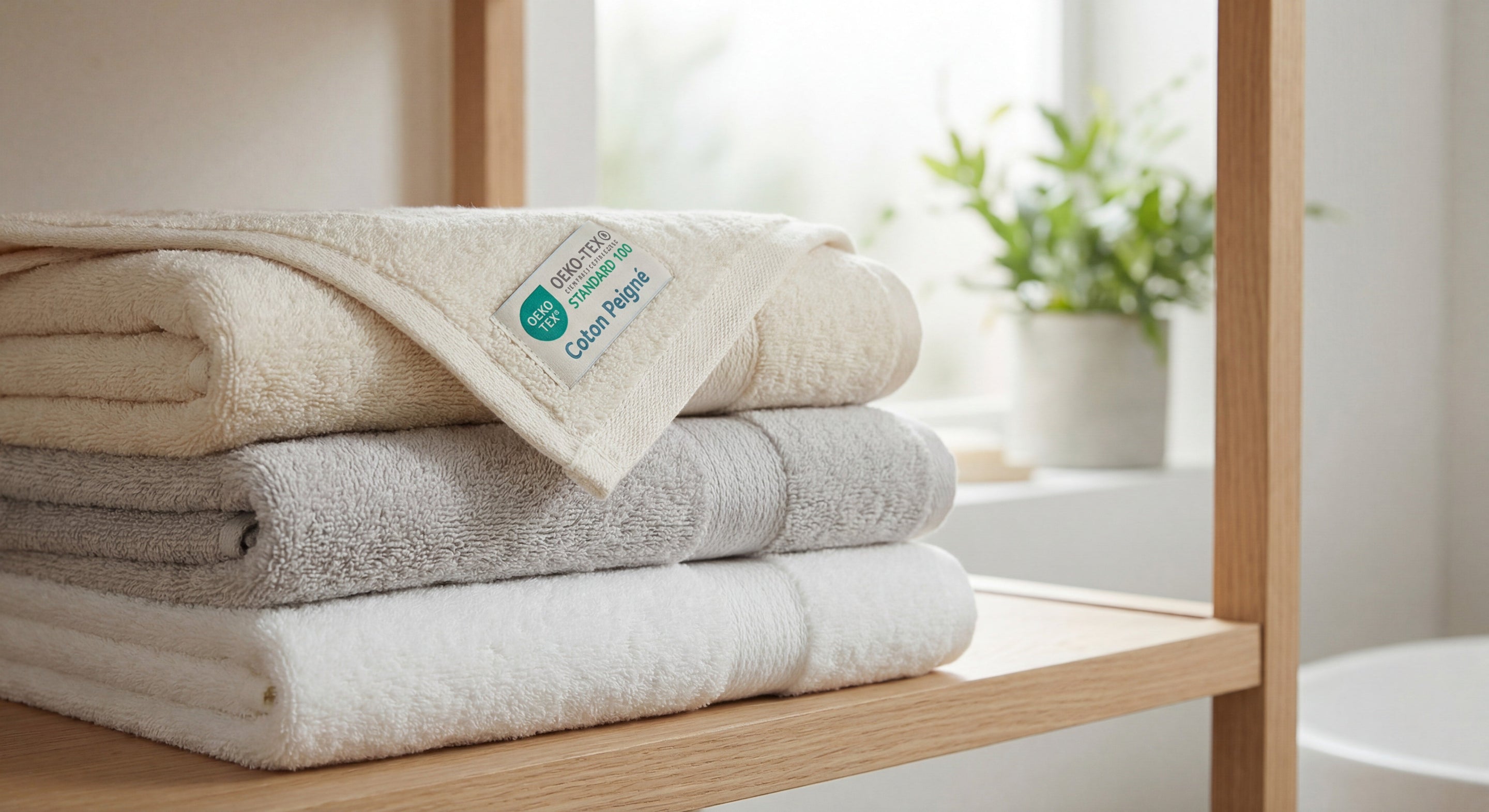 Linge de bain FLAMARDA certifié OEKO-TEX pour une salle de bain saine et élégante