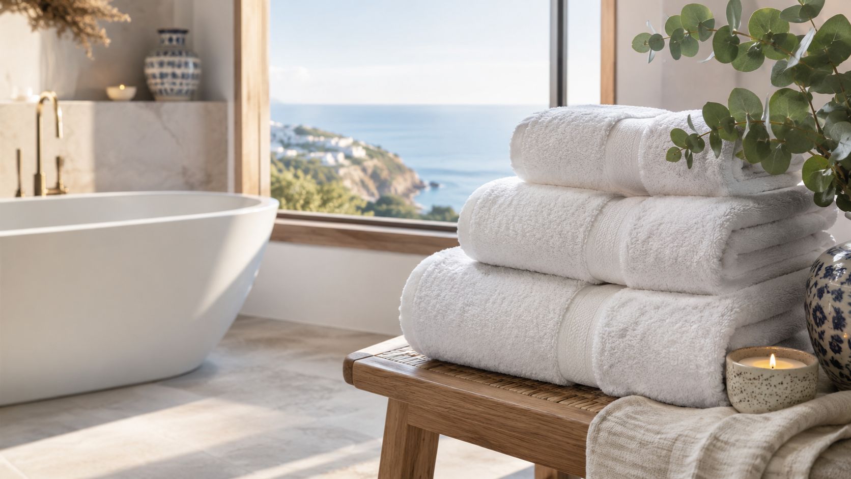 Linge de bain haut de gamme confectionné au Portugal par FLAMARDA Image