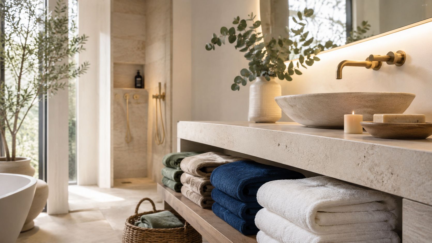 Salle de bain élégante avec linge de bain haut de gamme FLAMARDA Image