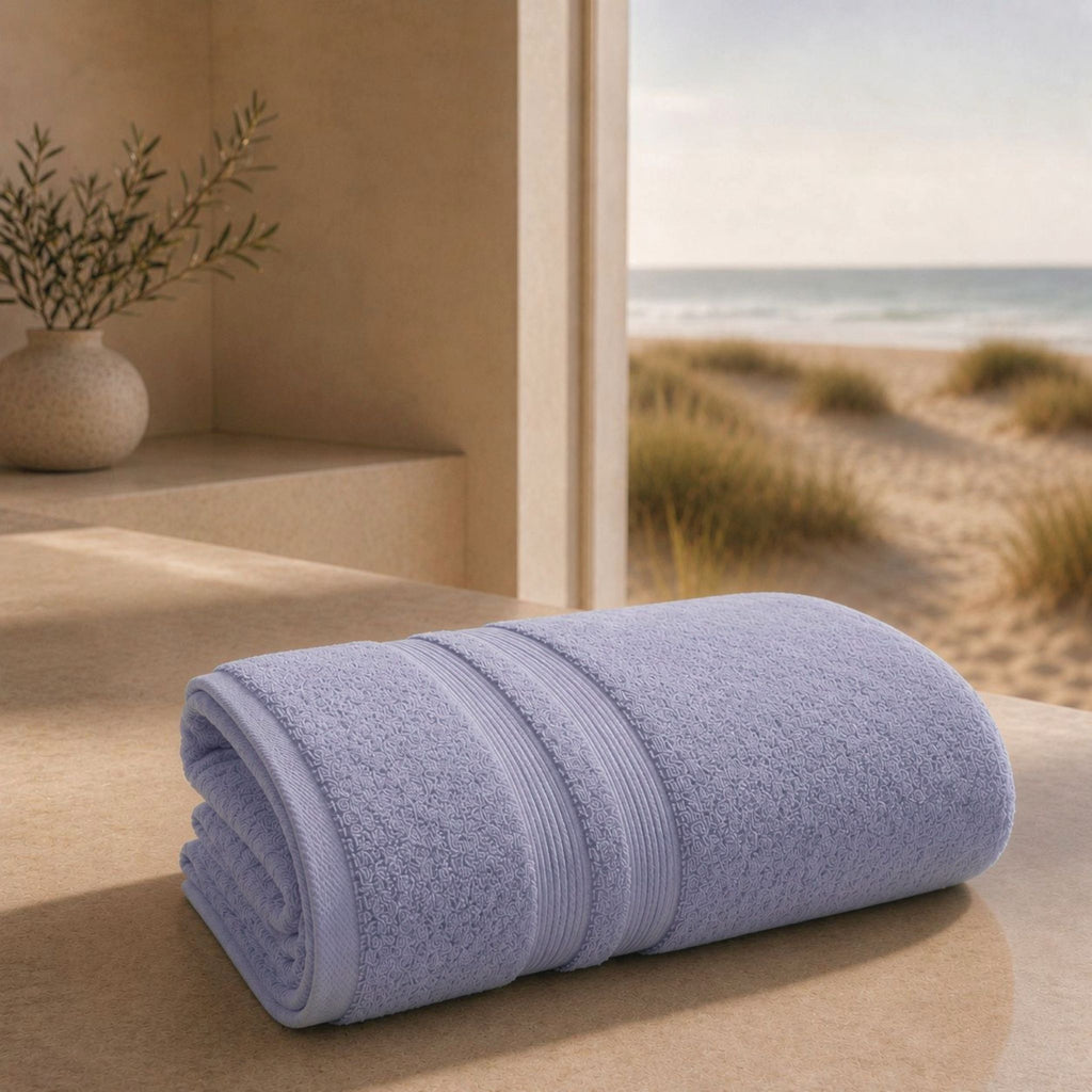 Drap de bain Bleu Lagon Collection Sérénité Lagune FLAMARDA en coton peigné 650 g/m² confectionné au Portugal