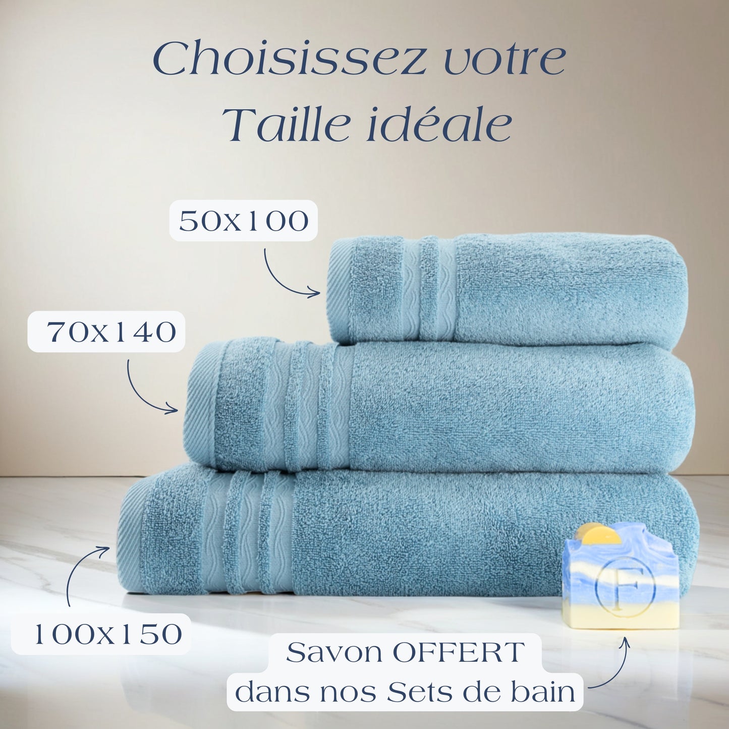 Serviette de Bain Signature Océan Collection Océan