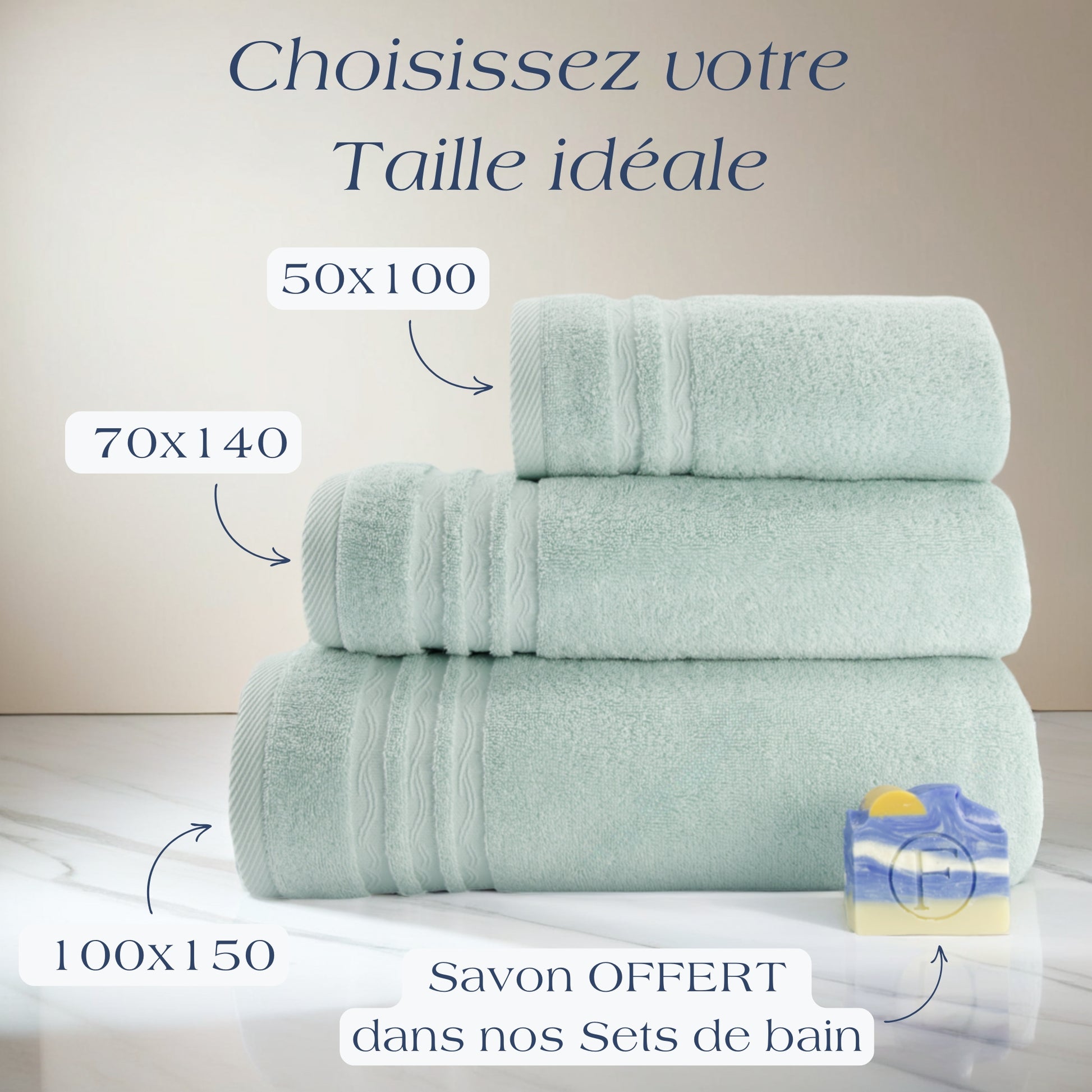 Serviette de Bain Signature Océan Collection Océan