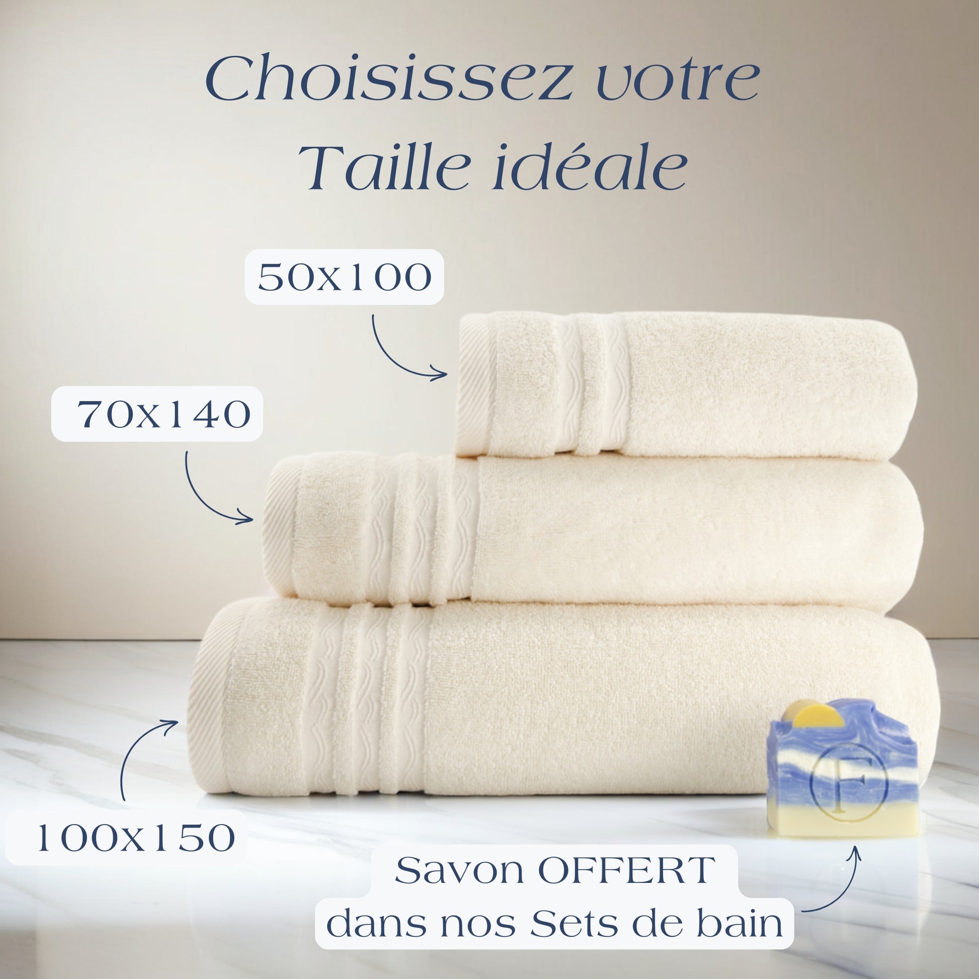 Serviette de Bain Signature Océan Collection Océan