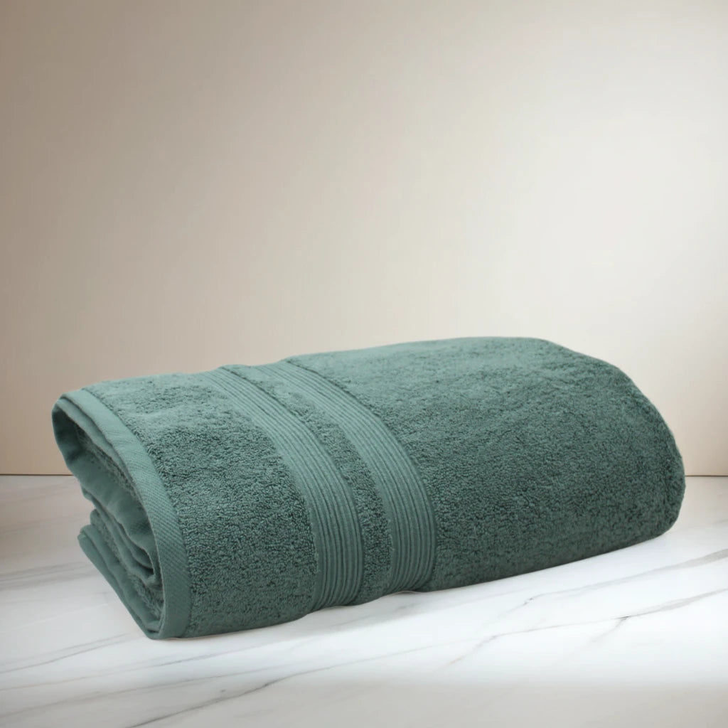 Serviette de toilette Sérénité Lagune 50x100cm FLAMARDA en coton peigné 650 g/m²