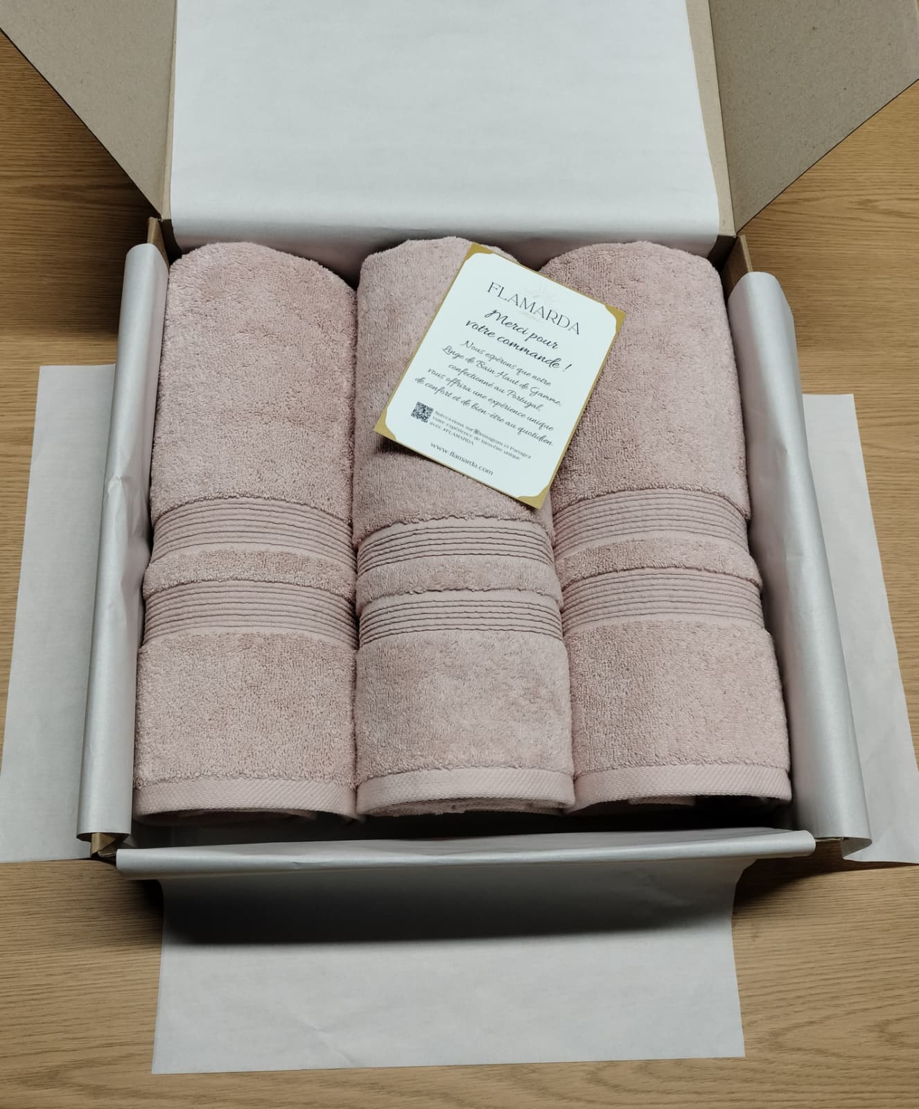 Serviette de bain sérénité lagune rose blush