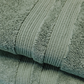 Serviette de bain FLAMARDA couleur vert, collection Lagune, en coton épais et texturé pour un confort et une absorption optimale après le bain. Idéal comme serviette visage/mains