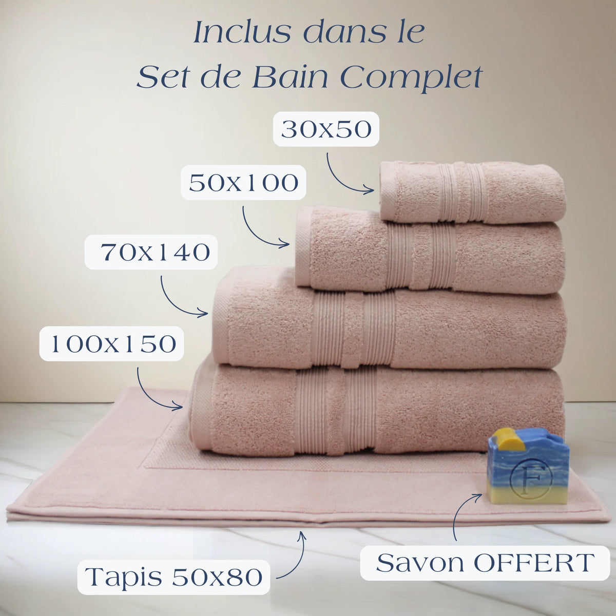 Serviettes Sérénité Lagune Vert Tropique en coton peigné longues fibres