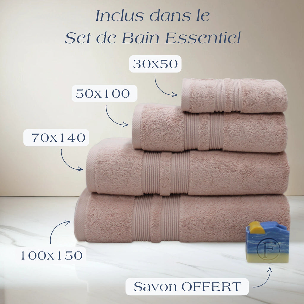 Détail du Set de Bain Sérénité Lagune Gris Orage, texture moelleuse et absorbante