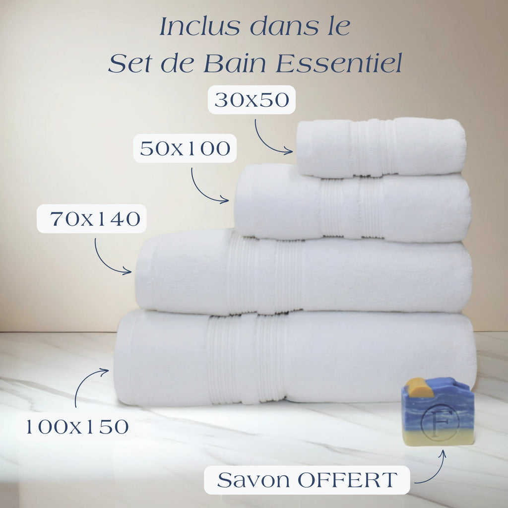 Détail des serviettes Sérénité Lagune, douceur et absorption au quotidien