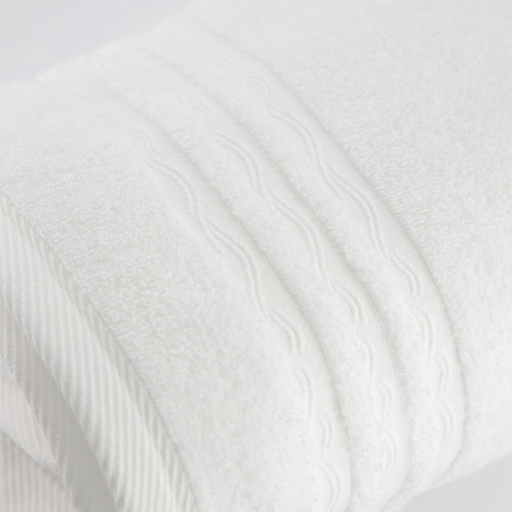 Set de Bain Signature Océan Blanc Écume FLAMARDA, linge de bain haut de gamme