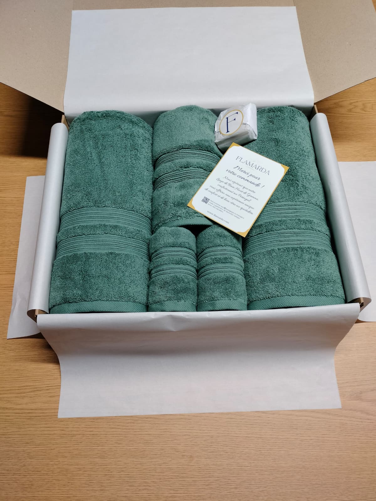 Serviette de bain sérénité lagune vert tropique